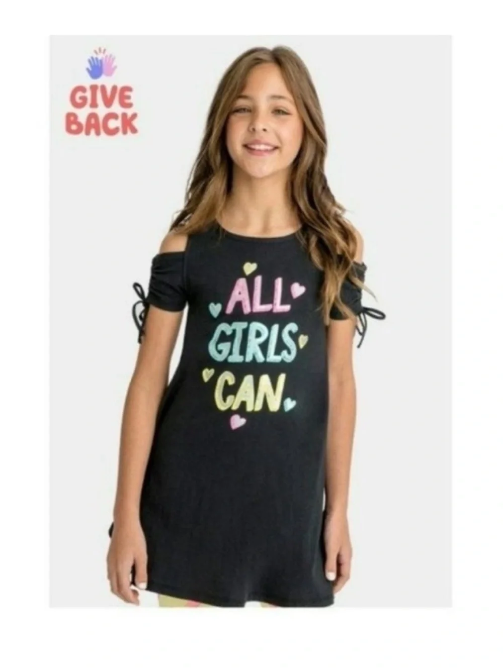 Girls clothing set mini dress leggings 2 piece outfit black yellow